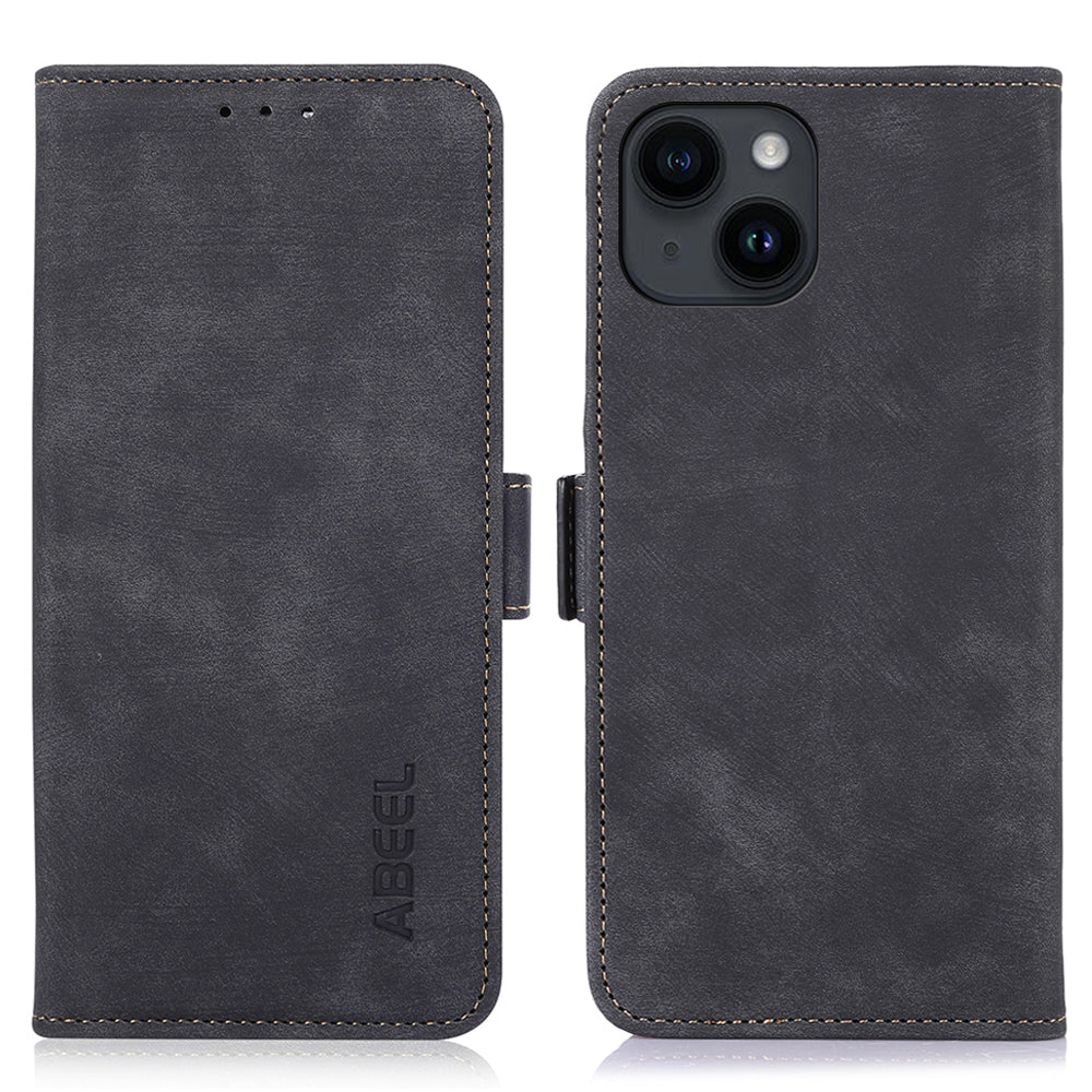 ABEEL For iPhone 13 mini Stand Peněženka pouzdro Retro PU kožený ochranný kryt na telefon ABEEL For iPhone 13 mini Stand Peněženka pouzdro Retro PU kožený ochranný kryt na telefon